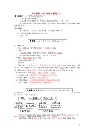 2013-2014高中生物 第六章第一节 细胞的增殖（2）教学案 新人教版必修1