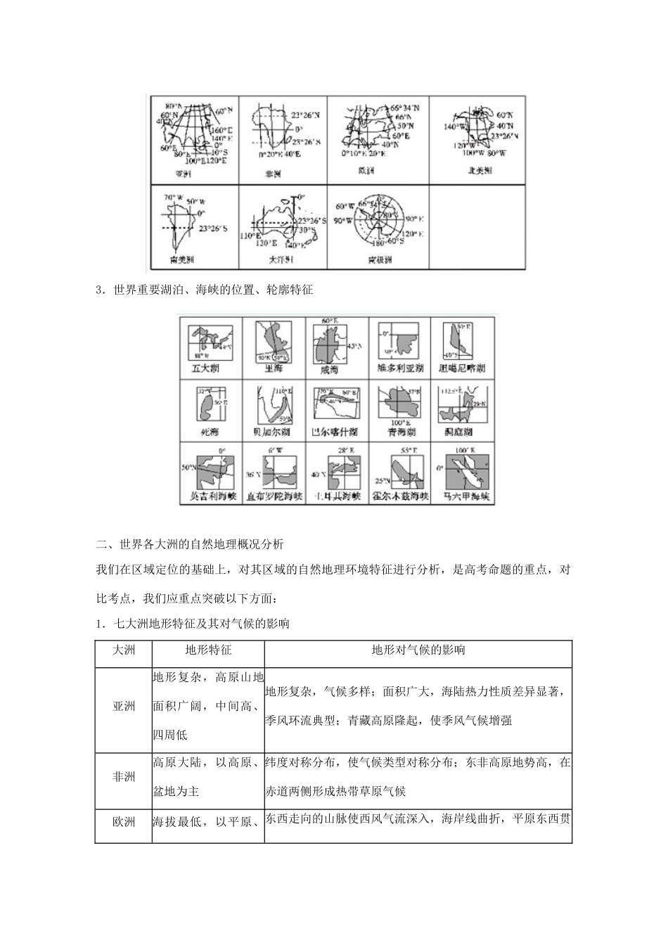 2013届高三地理二轮复习 专题九 世界地理精品教学案_第2页