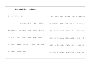 护士2024年底个人工作总结