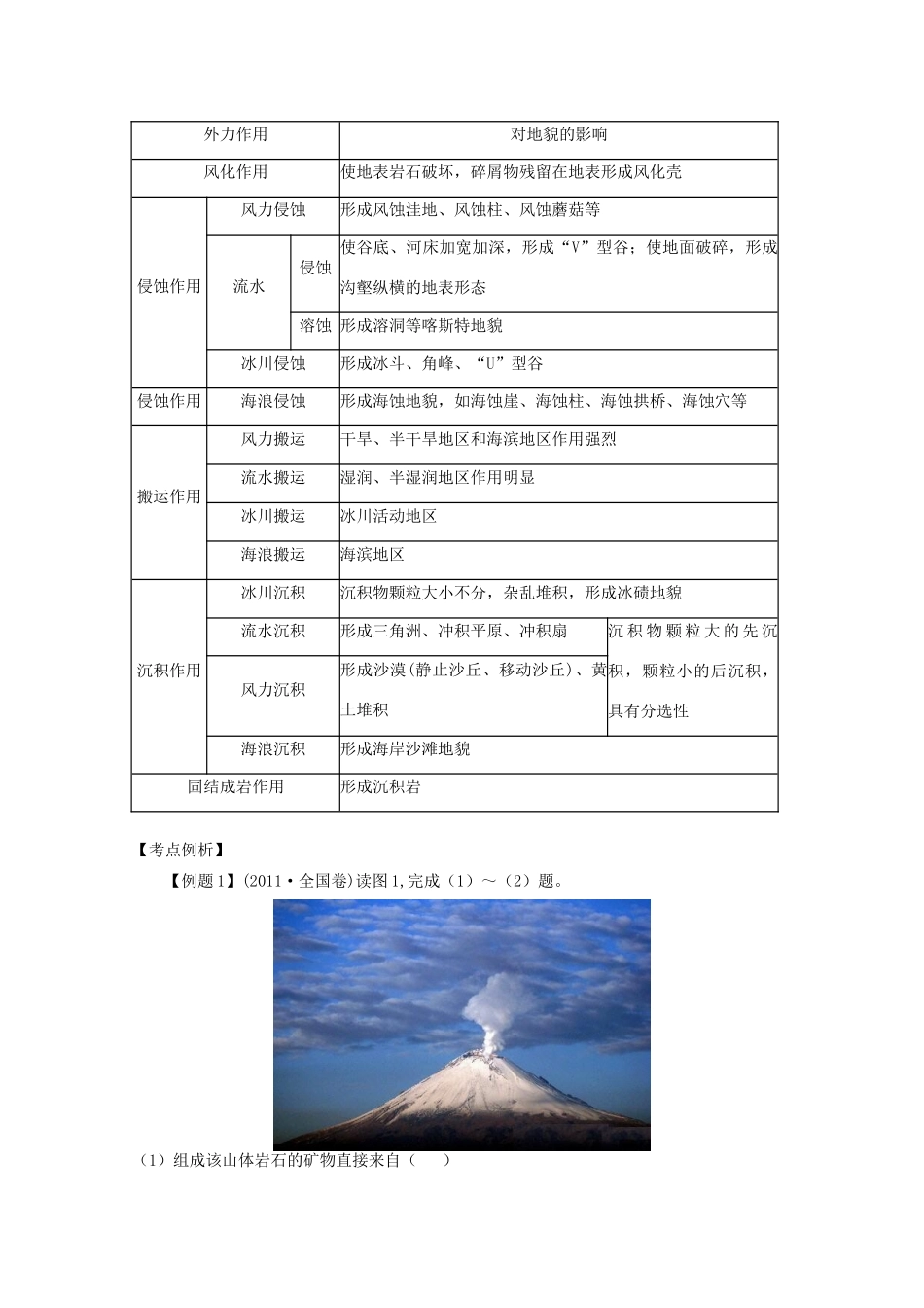 2013届高三地理二轮复习 专题四 地壳物质循环与地质作用精品教学案_第3页
