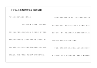 护士专业技术简洁年度总结