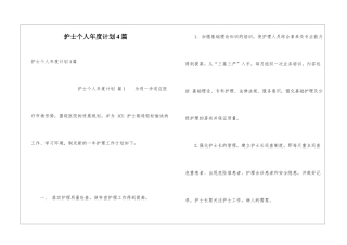 护士个人年度计划4篇