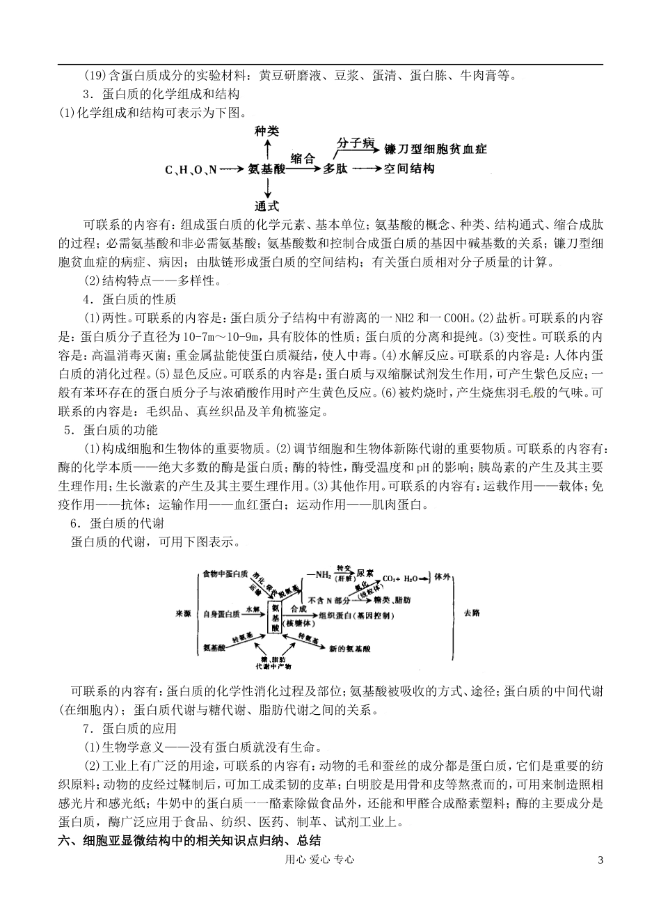 2012高考生物二轮复习 细胞的分子组成和结构学案_第3页