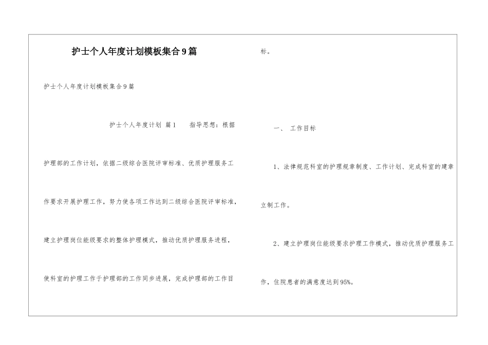 护士个人年度计划模板集合9篇_第1页