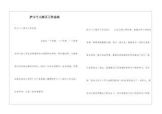 护士个人转正工作总结