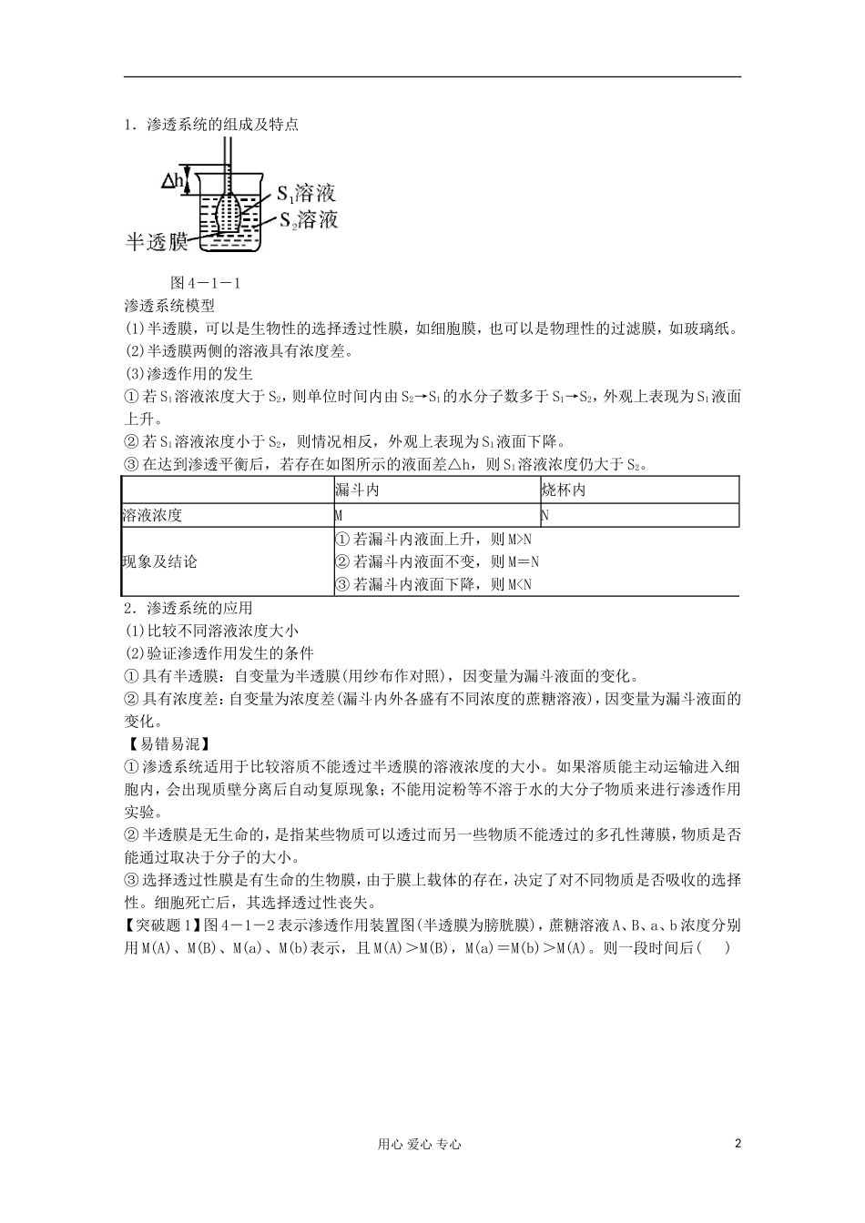 2012高考生物总复习 物质跨膜运输的实例和方式、生物膜的流动镶嵌模型（4）精品学案集 必修1_第2页