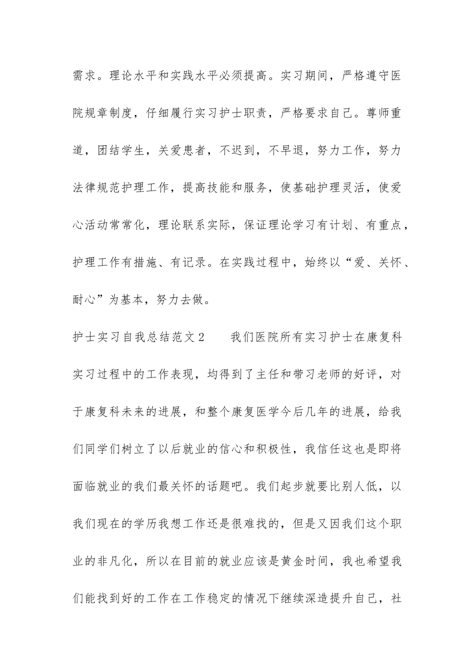 护士实习自我总结3篇_第2页