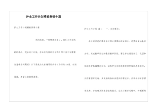 护士工作计划模板集锦十篇