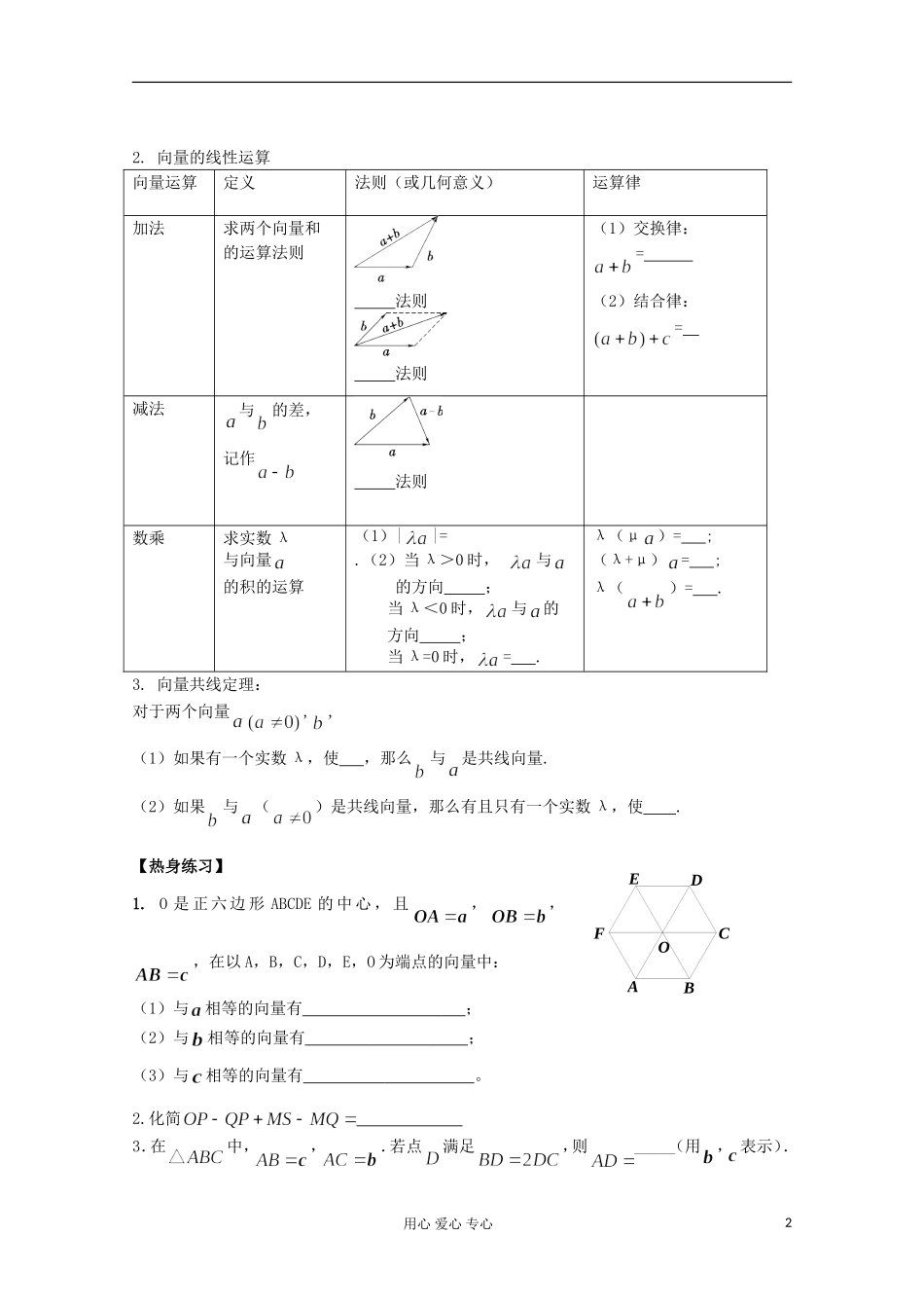 2012高考数学二轮复习 平面向量的概念及其线性运算教案_第2页