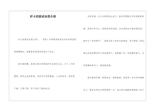 护士的面试自我介绍