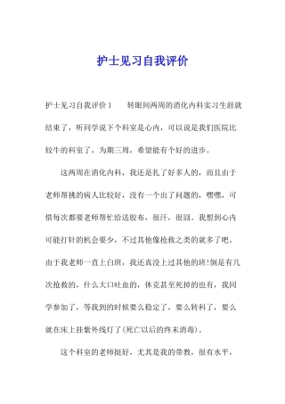 护士见习自我评价