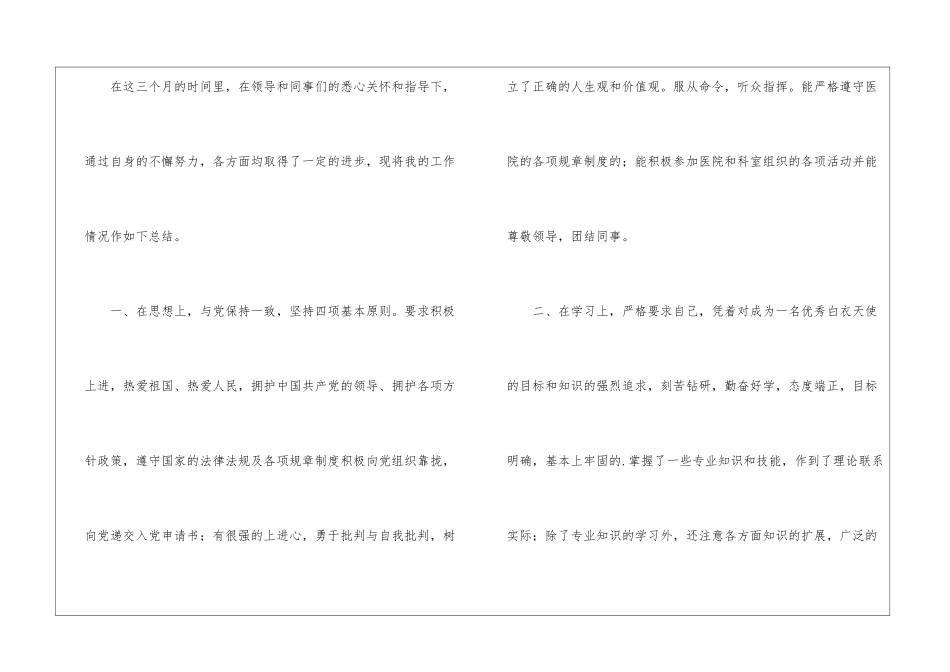 护士试用期工作总结三篇_第2页