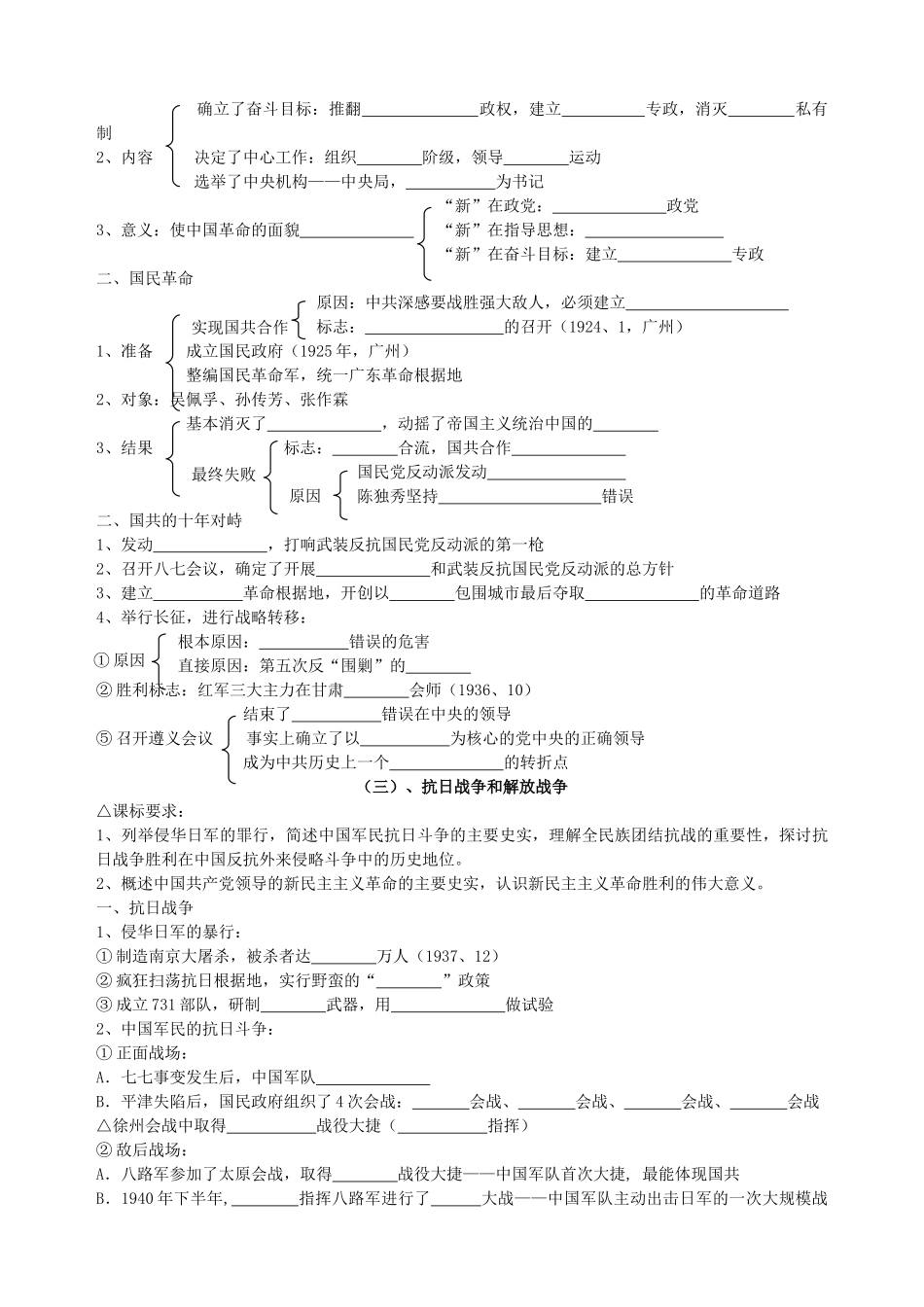 2013届高三历史专题复习 专题3 近代列强的侵华和中华民族反侵略、求民主的斗争学案_第3页