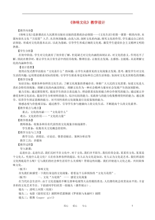 2012高二政治 体味文化精品教案