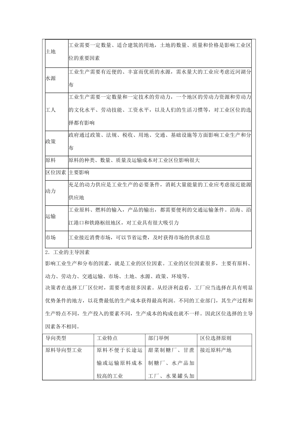2013-2014学年高中地理 4.1 工业的区位因素与区位选择同步学案 新人教版必修2_第3页