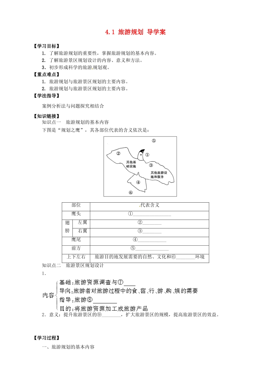 2013-2014学年高中地理 4.1 旅游规划导学案 新人教版选修3_第1页