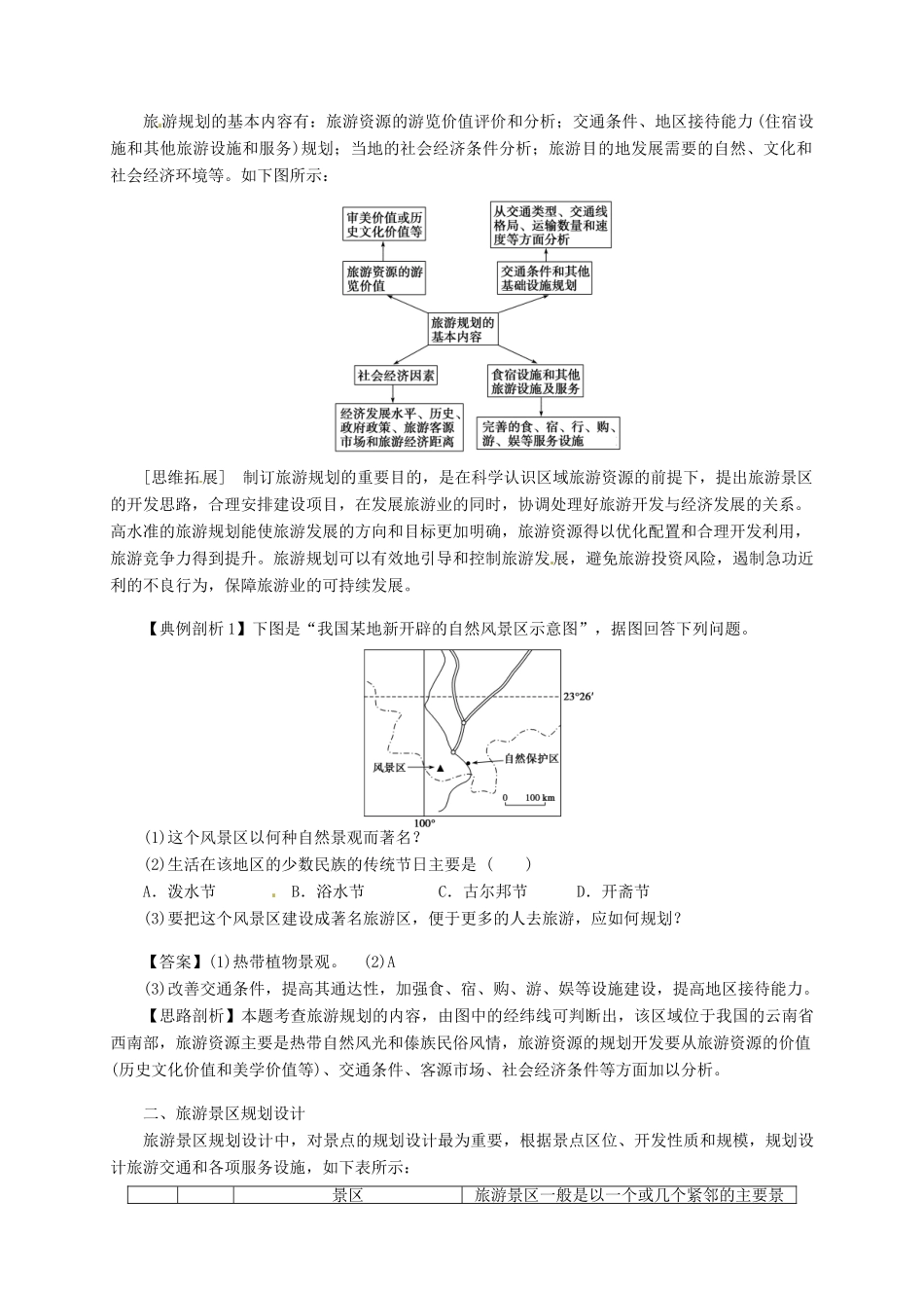 2013-2014学年高中地理 4.1 旅游规划导学案 新人教版选修3_第2页