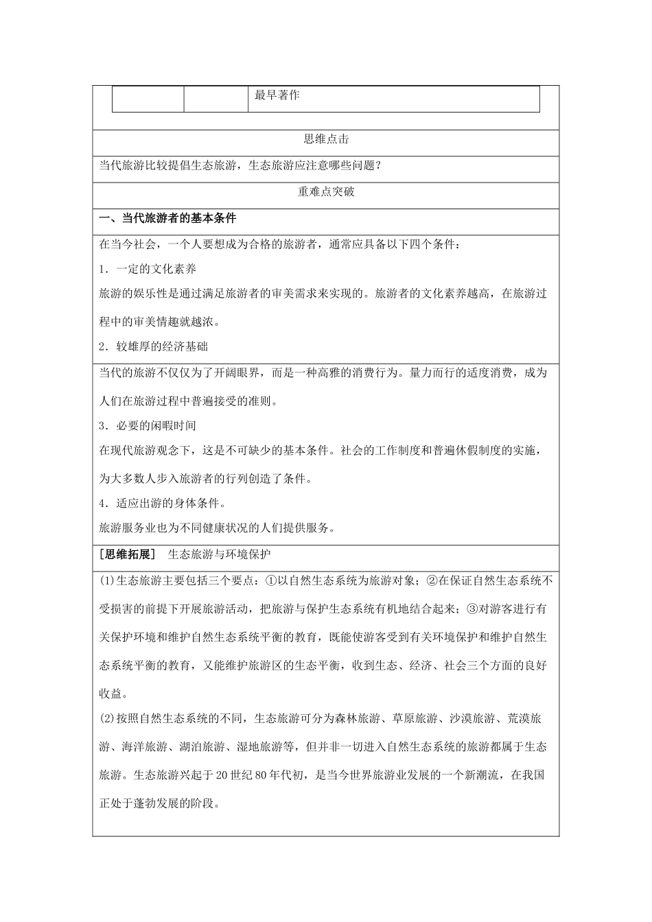 2013-2014学年高中地理 4.1 做合格的旅游者同步学案 湘教版选修3_第2页