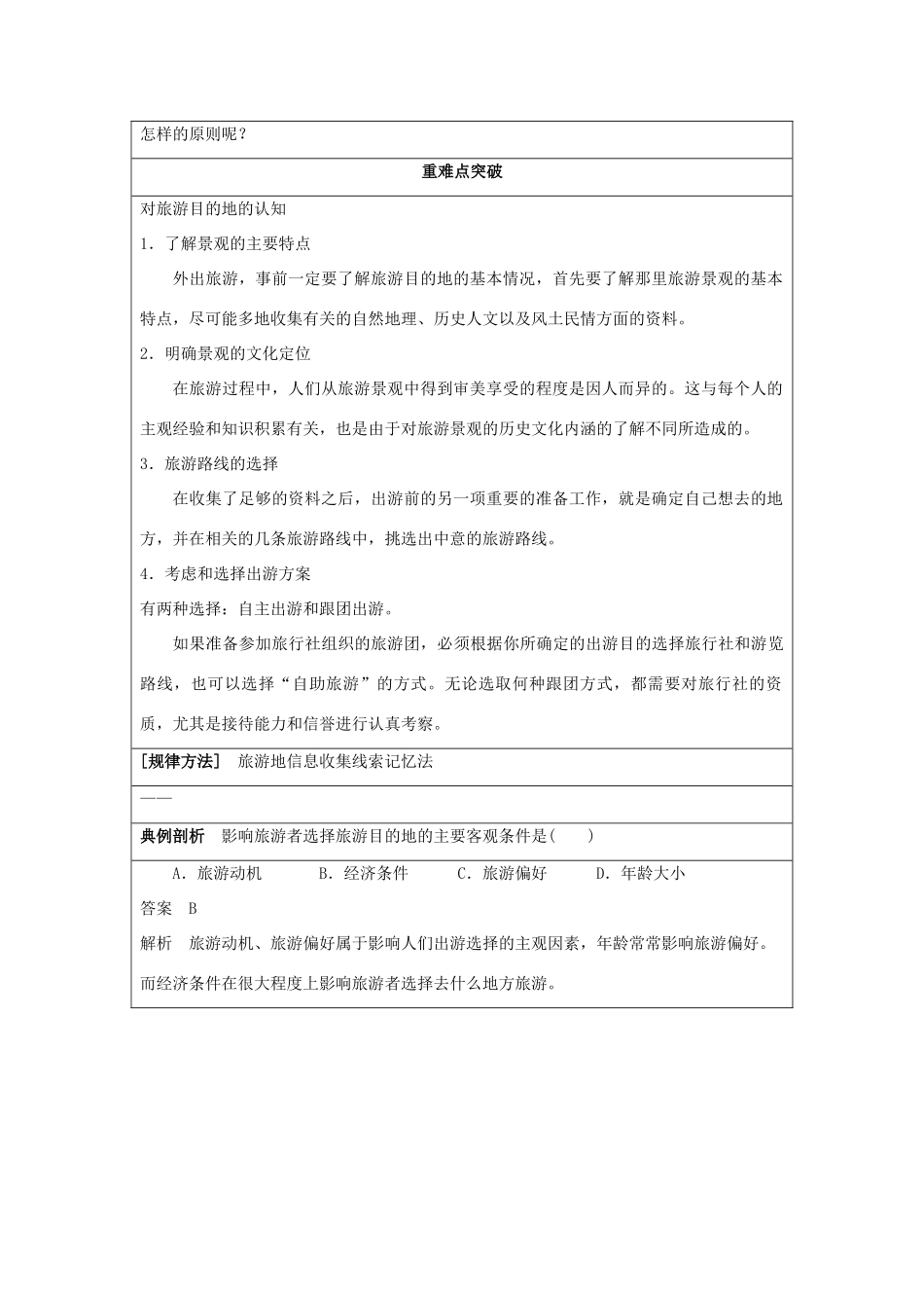 2013-2014学年高中地理 4.2 出游前的准备同步学案 湘教版选修3_第2页