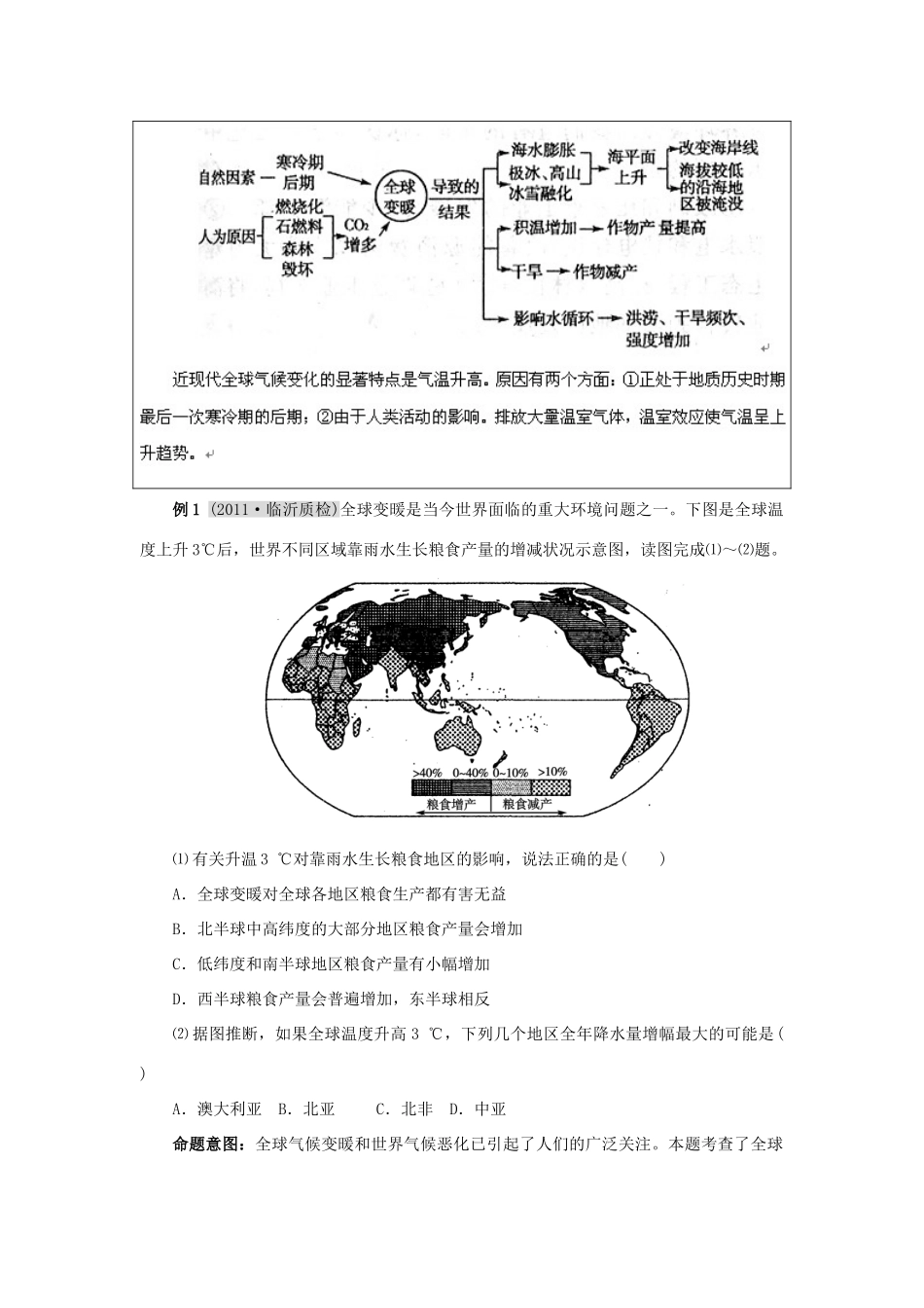 2012高考地理 冲刺 第16讲 全球气候变化及其对人类的影响学案 鲁教版_第2页