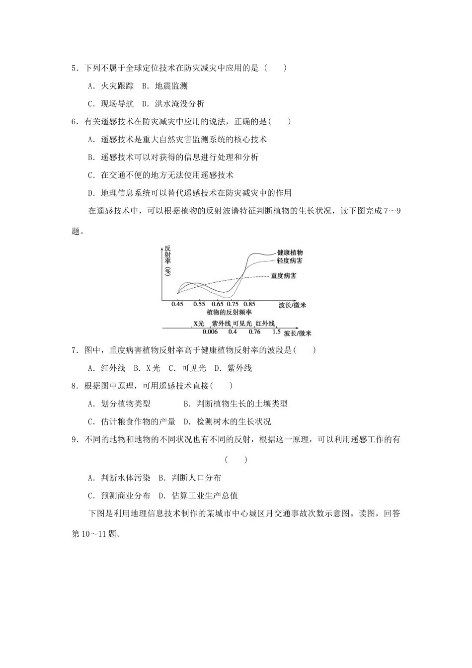 2013-2014学年高中地理 4.2 高新科学技术与减灾防灾同步测试 湘教版选修5_第2页