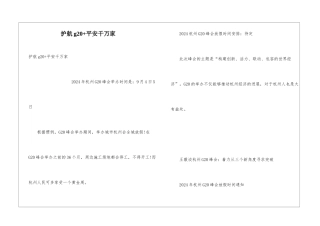 护航g20+平安千万家
