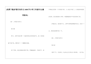 护蛋行动作文1600字小学三年级作文