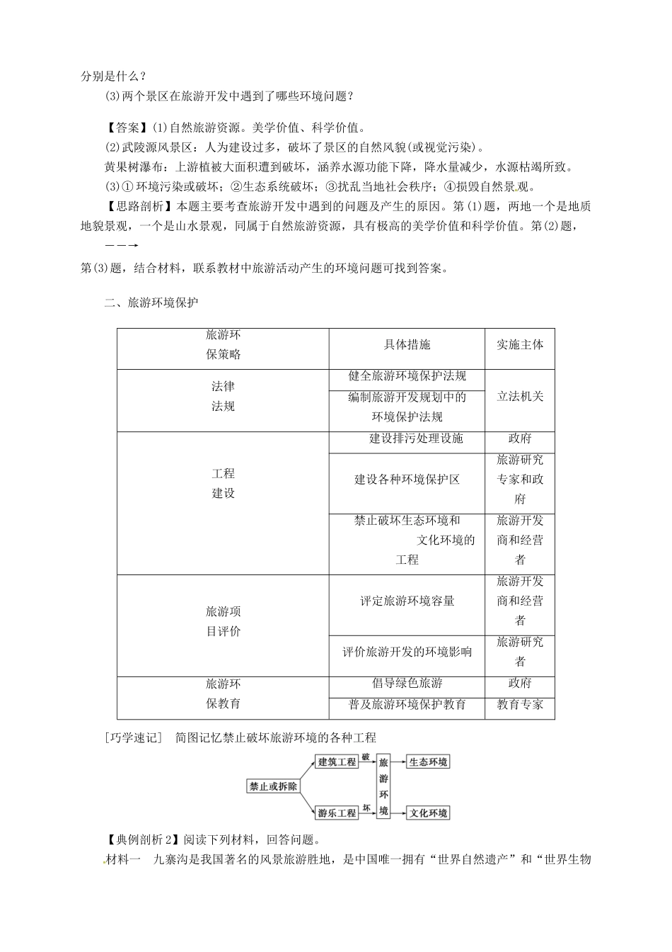 2013-2014学年高中地理 4.2 旅游开发中的环境保护导学案 新人教版选修3_第3页