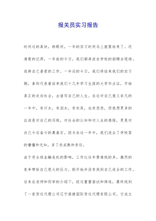报关员实习报告-