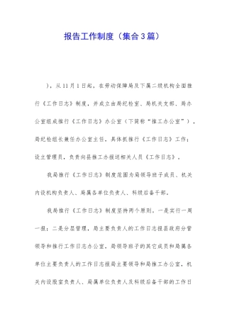 报告工作制度