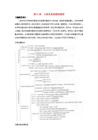 2012高考地理 冲刺 第31讲 人地关系思想的演变学案 鲁教版