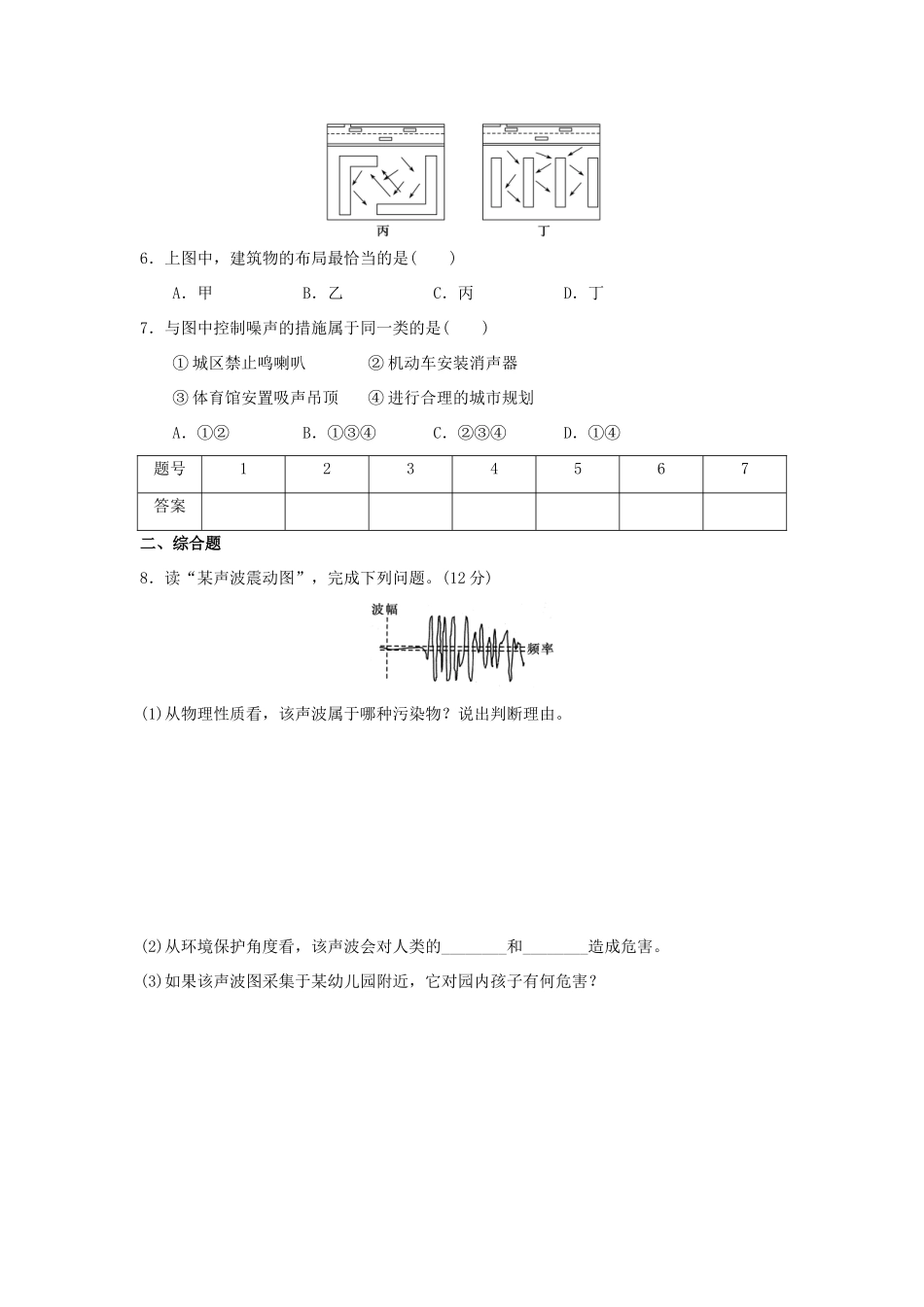2013-2014学年高中地理 4.4 噪声污染及其防治同步测试 湘教版选修6_第2页