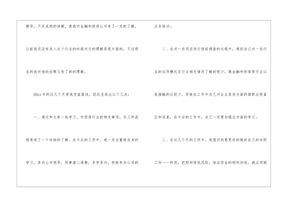 担保公司个人工作总结_第2页