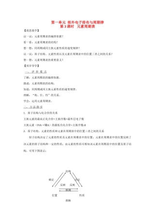2013-2014学年高中化学 1.1.3元素周期表学案 苏教版必修2