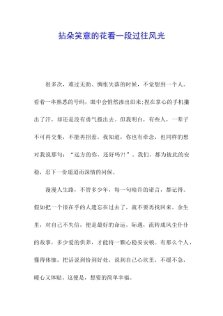 拈朵笑意的花看一段过往风光