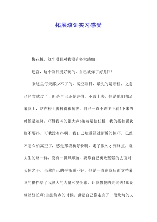 拓展培训实习感受
