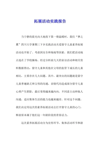 拓展活动实践报告