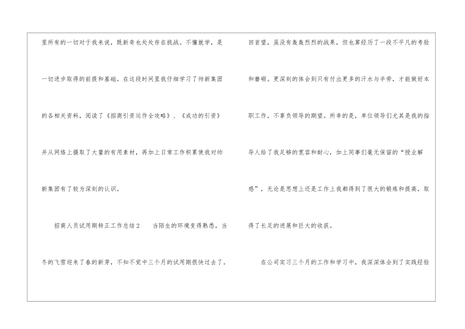 招商人员试用期转正工作总结_第3页