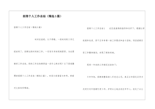 招商个人工作总结