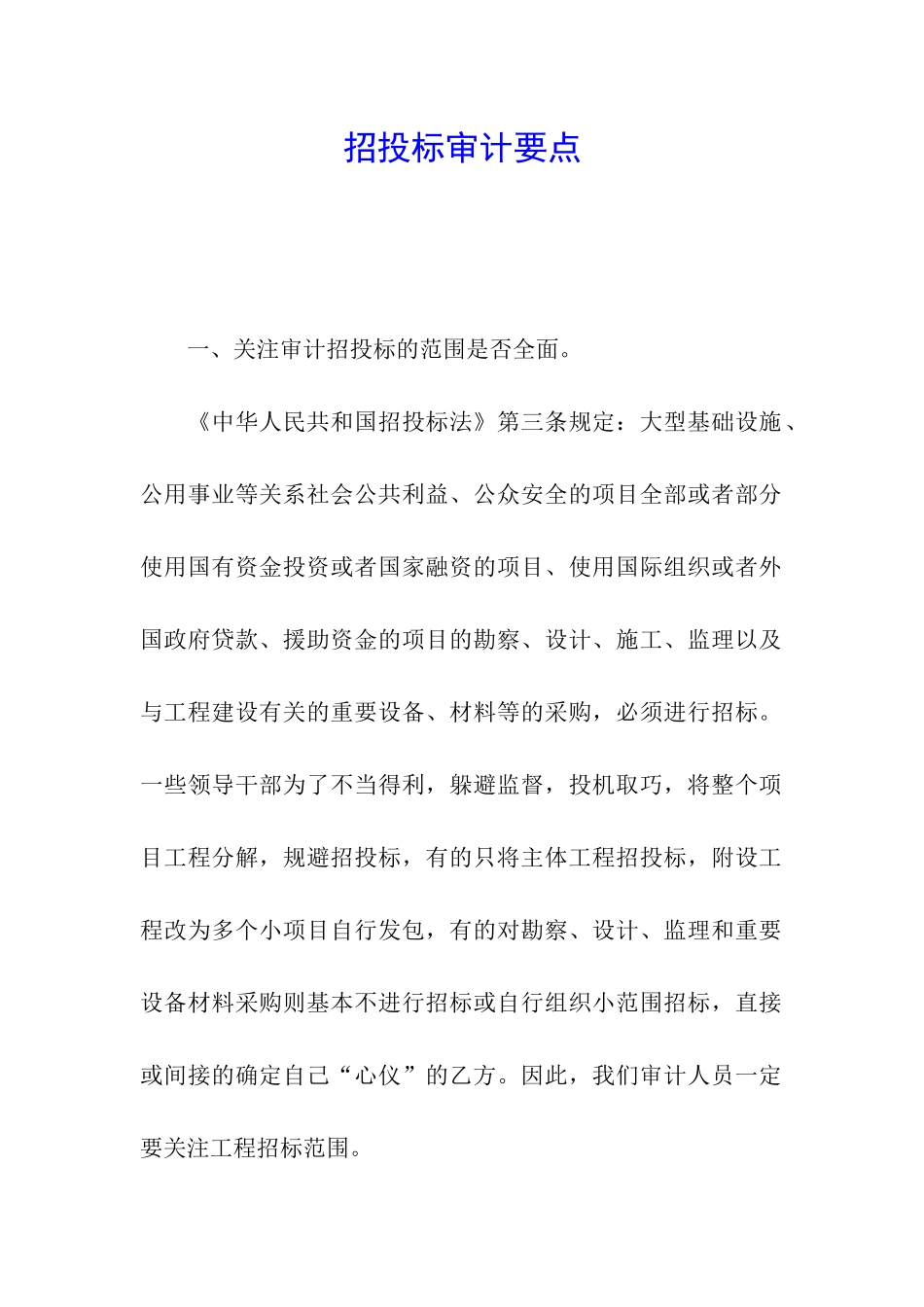招投标审计要点_第1页