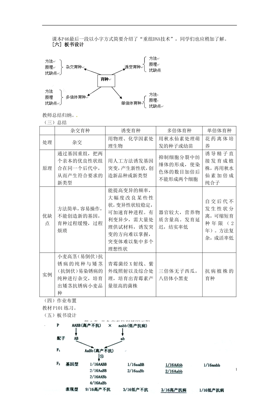 2013-2014学年高中生物 6.1 杂交育种与诱变育种新课教学过程二 新人教版必修2_第3页