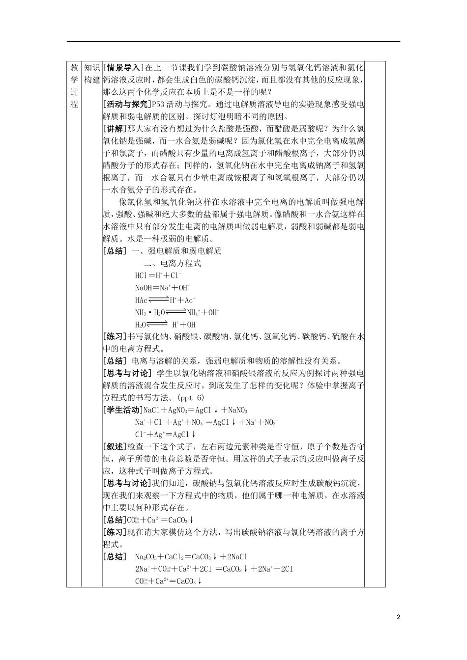 2013-2014学年高中化学 2.2.3 离子反应教学案 苏教版必修1_第2页