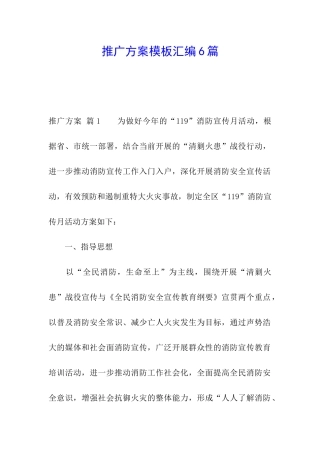 推广方案模板汇编6篇