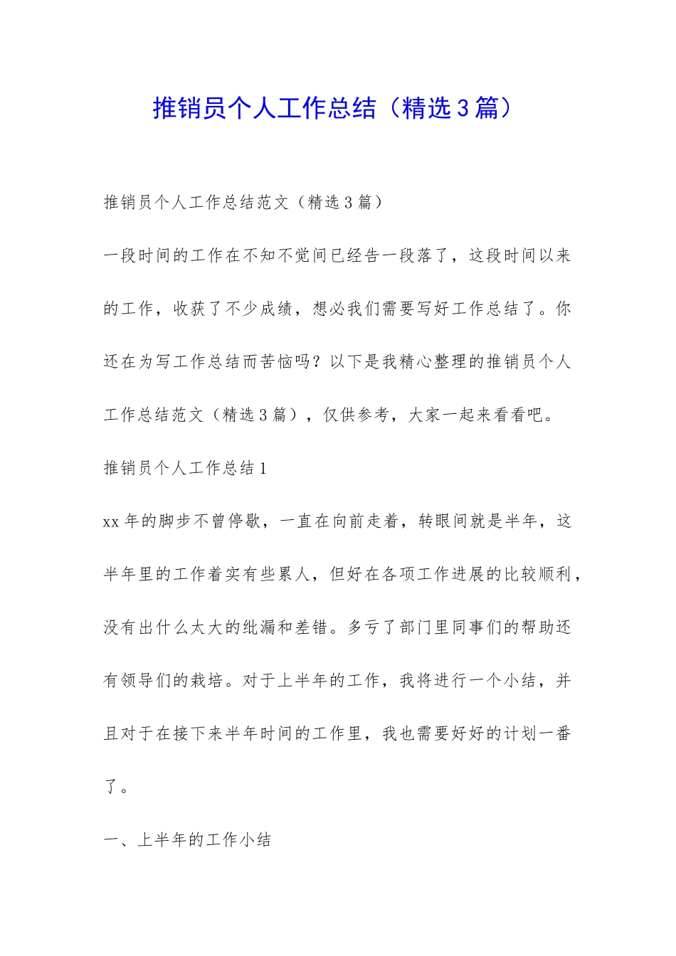 推销员个人工作总结-_第1页