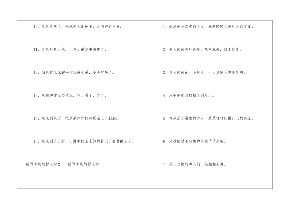 描写春风的拟人句_第2页