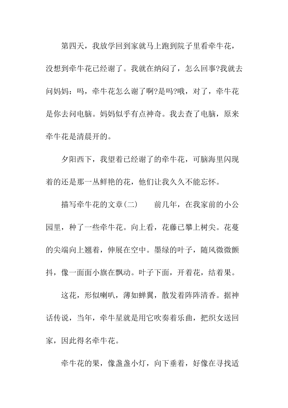 描写牵牛花的文章_第2页