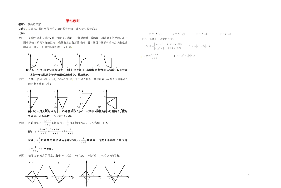 2013-2014学年高中数学 第七教时 续函数图象教案 新人教A版必修1_第1页