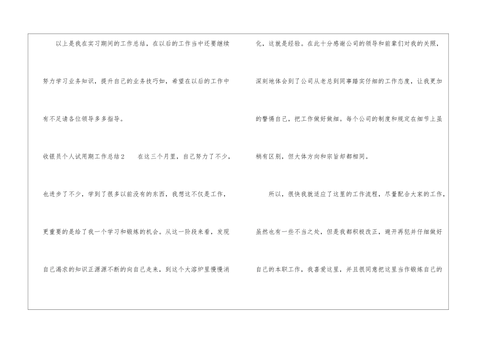 收银员个人试用期工作总结_第3页
