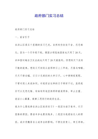 政府部门实习总结-