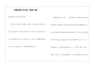 效能监察工作总结